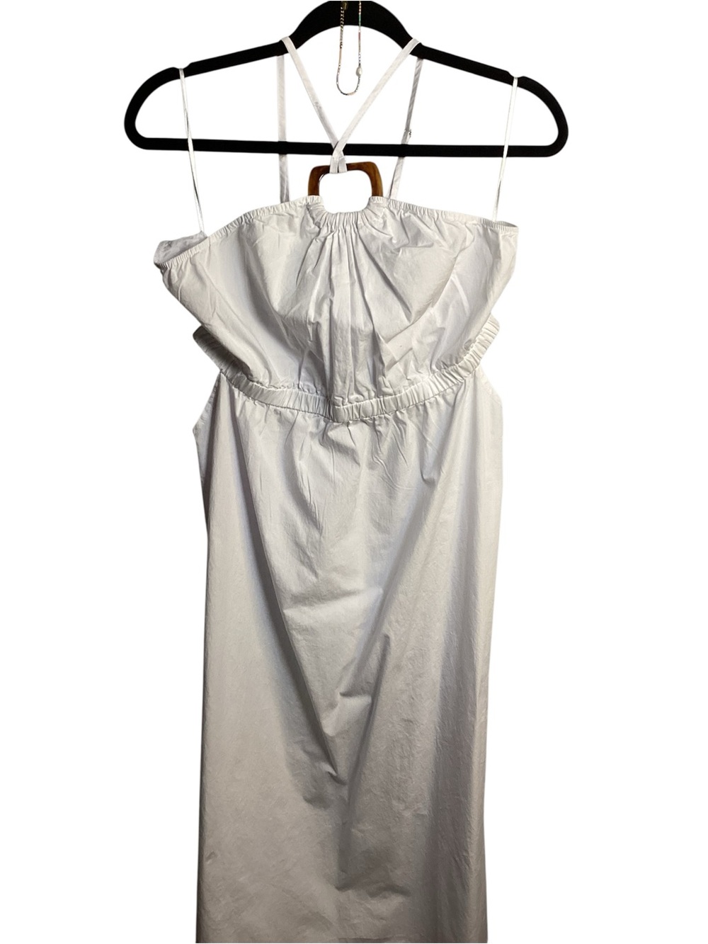 White Mini Sundress with Wooden Ring Halter